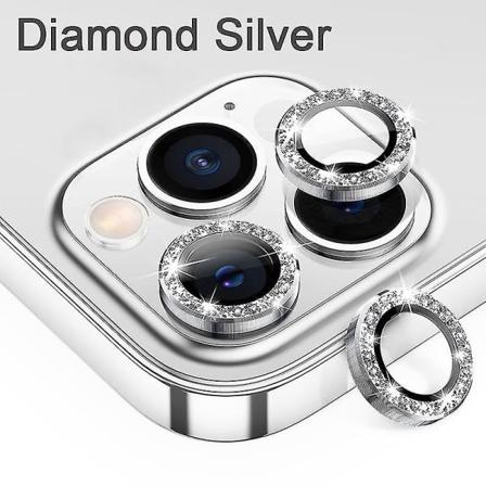 Objektiivin suojus iPhone 14 13 Pro Max 12 11 kameran objektiivin suojus Diamond Silver 12 tai 12Mini (2 kpl)