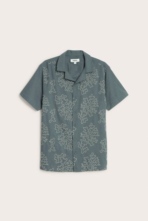 Kappahl | Koszula resortowa z haftowanym wzorem Ciemnoszary L | Ciemnoszary