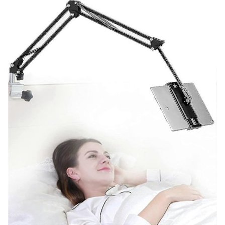 Tablet Holder til seng, justerbar og foldbar med 360 graders rotation til iPhone, iPad, mobiltelefon, tablet, Kindle Fire eller andre enheder 1.85"-