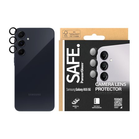 PanzerGlass SAFE by Hoops Camera Lens Protector Samsung New A55 5G Black