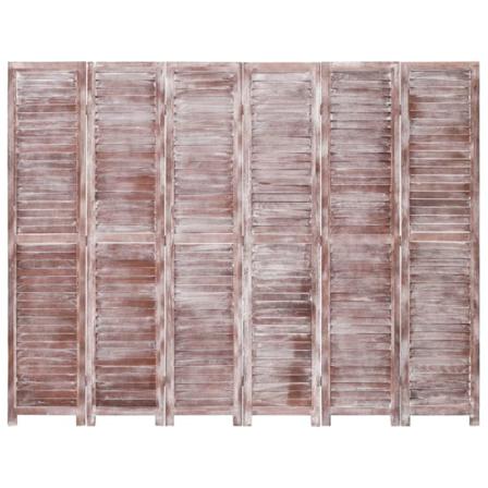 Vidaxl Rumsavdelare 6 Paneler Brun 210x165 Cm Trä Brun