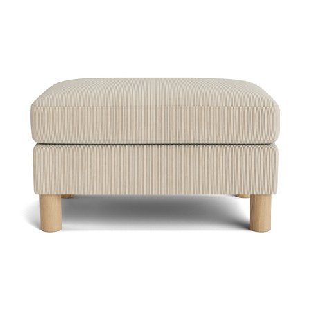 Luksuriøs Ontario Beige Puf: 75x50x44cm - Spånplade, Fyrretræ & Massiv Eg - Perfekt som Fodskammel eller Ekstra Siddeplads