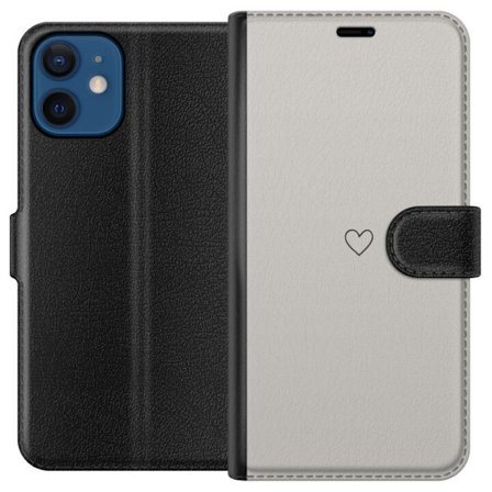 Kompatibelt Lommeboketui til Apple Apple iPhone 12 Grått hjerte
