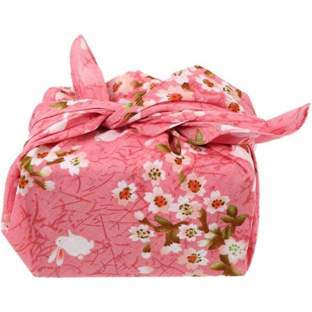 Japansk bento wrap-bordsduk Blommig lunchlåda näsduk 50CM (rosa)