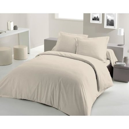 LOVELY HOME DUVET SET - 220x240 cm - 100% BOMULL - IVORY BEIGE