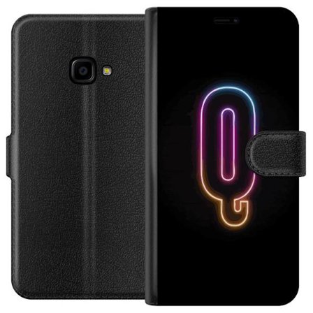 Yhteensopiva Lompakkokotelo Samsung Samsung Galaxy Xcover 4 Minimalistinen neonkirjain Q kirkkaissa väreissä tummaa taustaa vasten