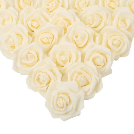 3cm Tekoruusu Kukkapäät Hääkoriste (maitomainen valkoinen)