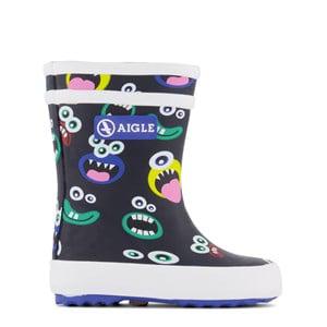Kids - Aigle Black Baby Flac Theme Monstres Rain Boots 22 EU - Boots - 22 EU - Black
