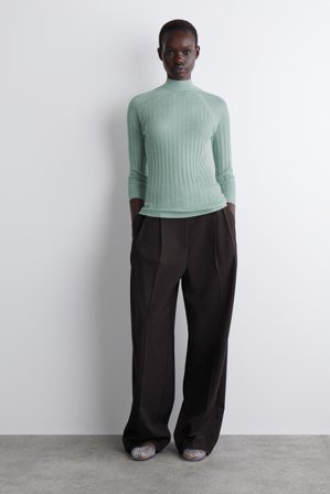 COS Femme Haut En Maille De Soie Transparente in Bleu