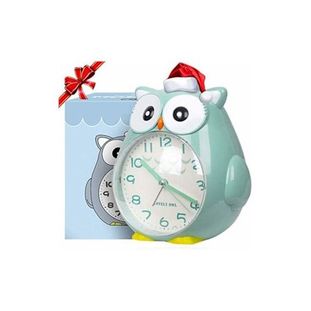 1 stk. Grønt børnevækkeur uden tikkende lyd med natlys, snooze