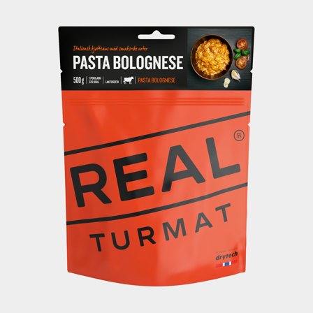 Frysetørret mad / campingmad Real Turmat Pasta Bolognese, portionspakke, 500 g