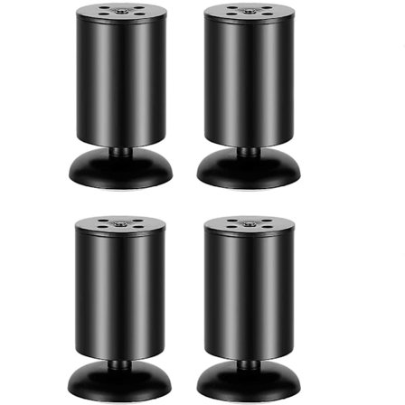 4X ,Sort, 80mm Rustfrit Stål Møbelben Kontor Sofa Bordben Møbelben