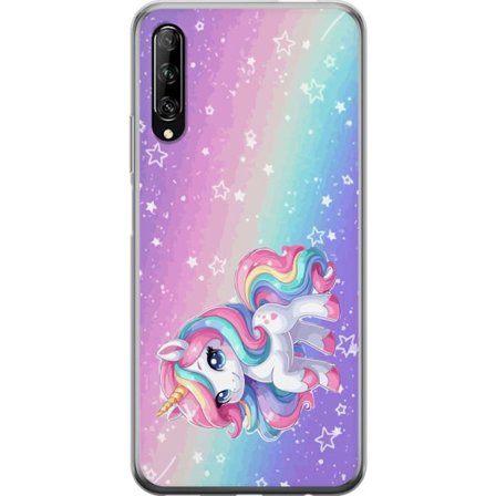 Yhteensopiva Puhelinkuori Huawei P smart Pro 2019 Stitch polaroid-kehyksissä sinisillä pastellisävyillä ja suloisilla ilmeillä kollaaseissa sydämillä