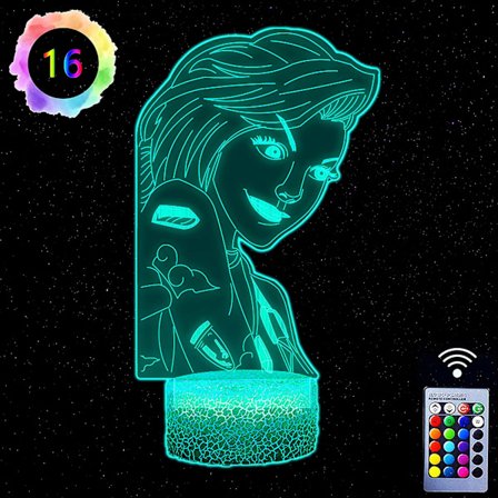 3D Lampe Jinx Arcane Leke for Jenter Nattlys for Barn 16 Farger Skift Dekor Lampe