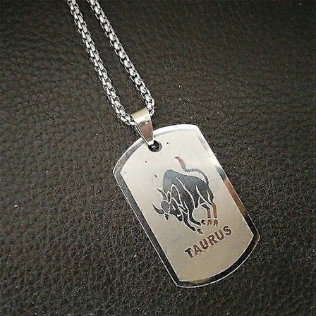 Skorpionen 12 Stjärnbilder Halsband Födelsedagspresenter Guldfärgad Rostfritt Stål Amulett Hänge Zodiak Tecken Smycken Collier(Taurus9,90cm)
