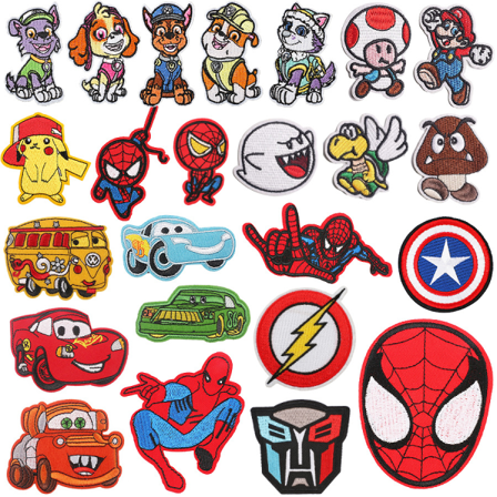 24 ST Wangwang Team broderade tygklistermärken Marvel Character Patch Stickers CDQ