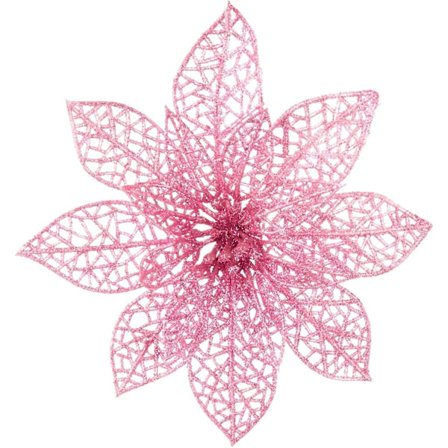 10 stk. Rosa Glitrende Julestjerner Julekugler, Glitrende Julestjernebuske Juledekorationer Til Jul/ferie/sæson/bryllup