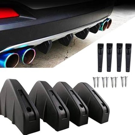 4 kpl:n takaspoileri, siipihuulidiffuusori, hain puskurin spoileri, takaspoileri, alustan hain evä, lisävaruste, takapuskurin auton diffuusori, 