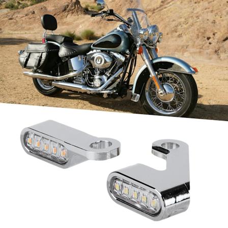 2 stk Mini LED Svinglys Svingsignal Lys Korrosjonsbestandig Aluminium Legering Motorsykkel Tilbehør Sølv Skall Hvit Speil
