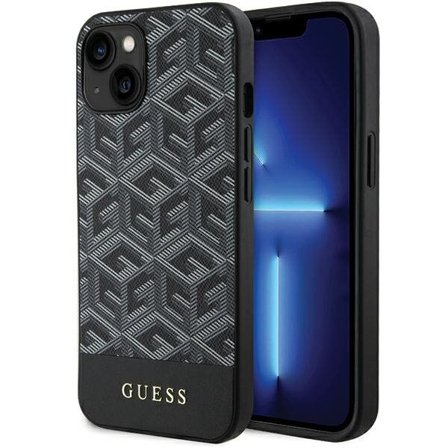 Guess GCube Stripes MagSafe -kotelo iPhone 15 / 14 / 13 - musta