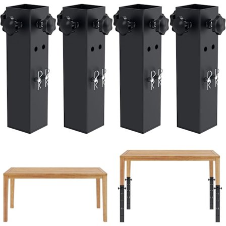 4 st Bordsbensförlängare för Fällbord, för Fyrkantiga Raka Ben, Ökar Bordshöjden 8,9 cm/14 cm (Innerdiameter 4,7 cm)