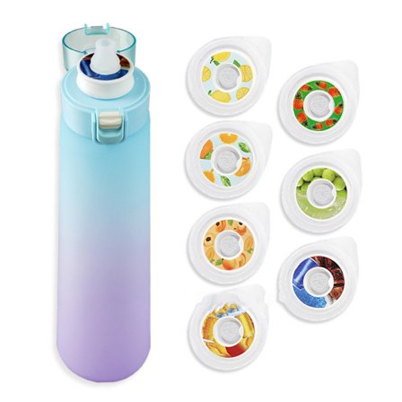 7 smags vandflaske 650ml drikkeflaske BPA-fri startpakke - blå