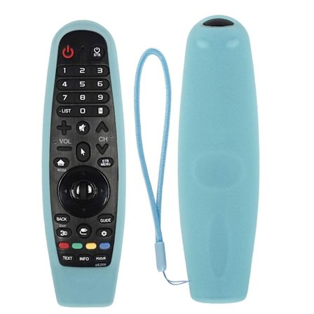 Stötsäkert fodral för LG Smart TV-fjärrkontroll - kompatibel med LG Magic Remote AN-MR19BA/AN-MR18BA/AN-MR650/AN-MR600 fluorescerande blå