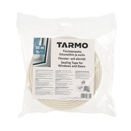 Tetningslist P-profil 30 m hvit – selvklebende til dører og vinduer