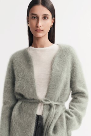 Soft Goat - Brushed Cardigan - S - Sage Green