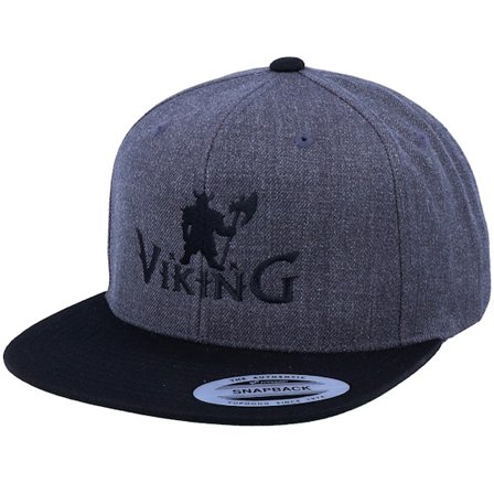 Vikings - Grey snapback Czapka Z Daszkiem - Viking Warrior Logo Charcoal Grey/Black Snapback @ Hatstore