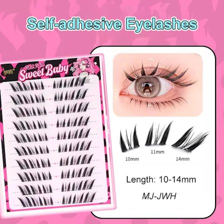 Självhäftande Ögonfransar Klusterfransar Inget Lim Individuella Fransar Mjuka Idol Franskluster Återanvändbara Självhäftande Fransar