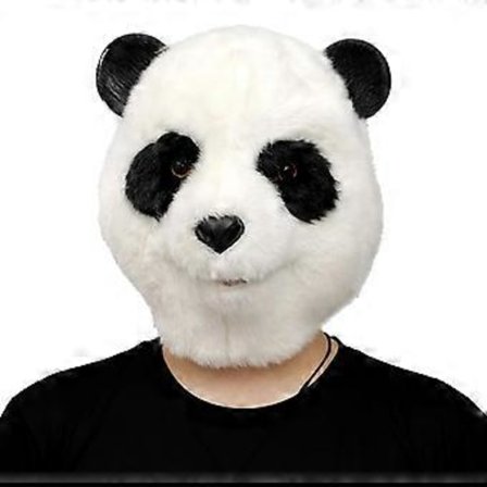 Halloween Kostymfest Djurhuvud Latex Mask Plysch Panda Karnevalsmasker