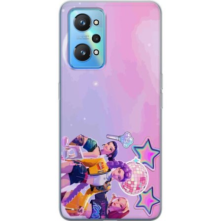 Kompatibel Mobilcover til Realme GT Neo2 Futuristiske popidoler i neonfarver med discoelementer, stjerner og pastelfarvet rumhimmel.