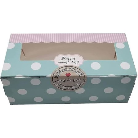 20 st Kakboxar i papper med hålrum för kakor, muffins, bakverk, presentförpackning