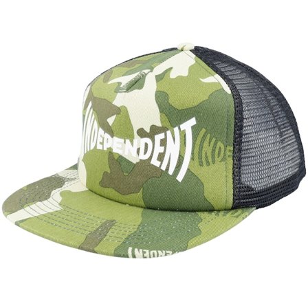 Independent - Camo trucker Caps - Span Meshback Camo/Black Trucker @ Hatstore