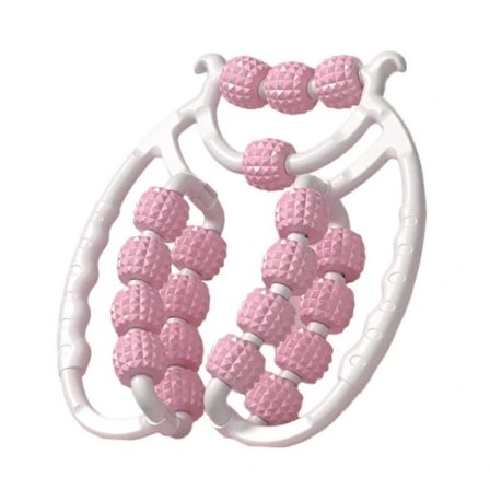 Massagerulle Relax Roller 20 Hjul Rørformet Apparat Arm Ben Massage Cirkulære Benklemmer til Golfspillere Albue Nakke Ben Ankel Rosa