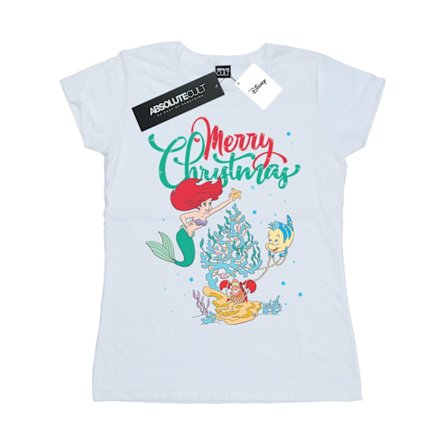 Disney Dam/Kvinnor Prinsessan Ariel God Jul Bomull T-shirt