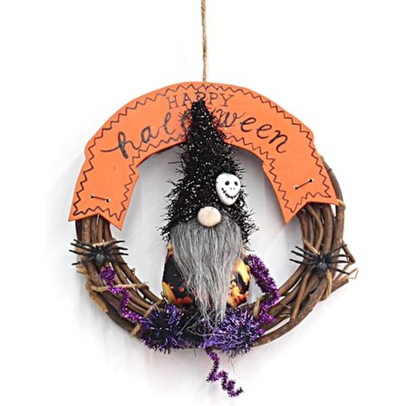 1 kpl (1) Halloween-kranssi 20 cm, Halloween-koriste ripustettavaksi, Smal