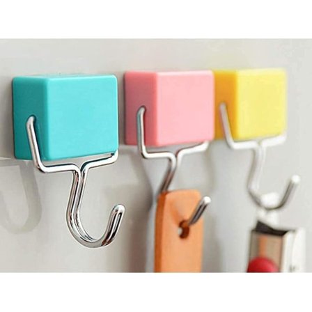 Extra stark magnet med metallkrok för kylskåp, supermagnetisk krok för kylskåpsdörrar