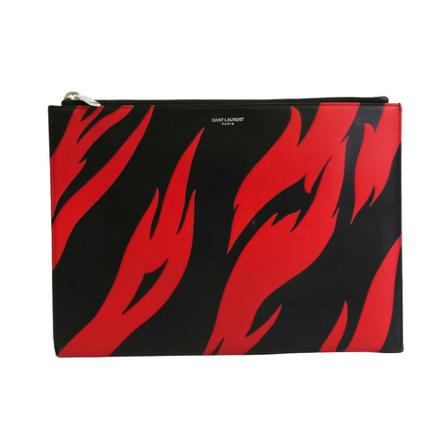 Saint Laurent Vintage, Pre-owned Clutch bag Zwart, Heren, Maat:ONE Size,leer