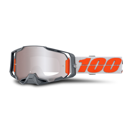 Gafas MX 100% Armega Hiper Silver Flash Lens Plateado