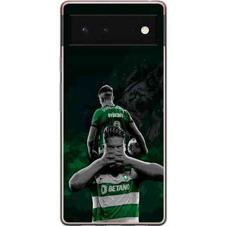 Kompatibel Mobilcover til Google Pixel 6 Neonmotiv med teksten "Gaming er i mit DNA" på en blå og rød murvæg med en lysende DNA-spiral.