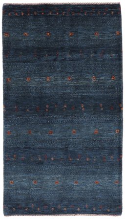 Hand Knotted Persian Loribaft Fine Persia Rug 80X138 Black/Dark Blue