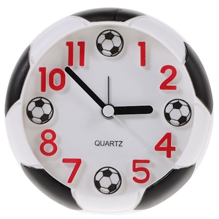 Kreativ fodboldformet vækkeur studerende fodbold skrivebordsvækkeur (batterier ikke inkluderet) (afbildet)