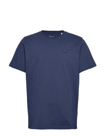 Badge T-Shirt - Gots/Vegan T-shirt Blå Knowledge Cotton Apparel
