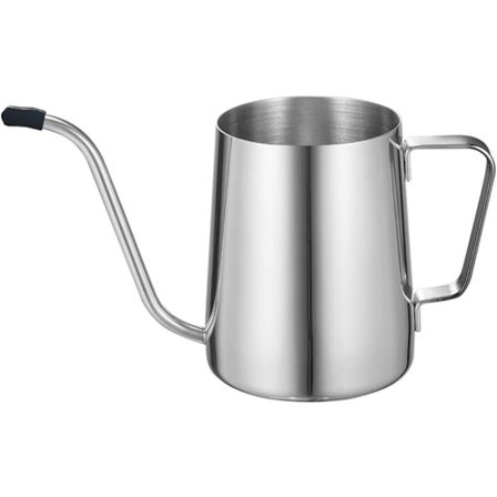 Häll över kaffekanna i rostfritt stål, handdroppskanna med lång smal pip och hängande öra
