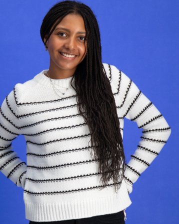 LMTD NLFNAGILO LS O-NECK KNIT Hvid Trøjer Pige - Kids Brand Store