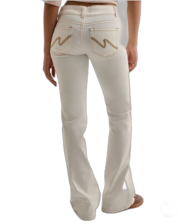 Vita Low Waist bootcut stitch jeans från Nelly