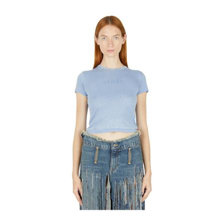 Guess T-Shirts , Blauw , Dames , Maat: S
