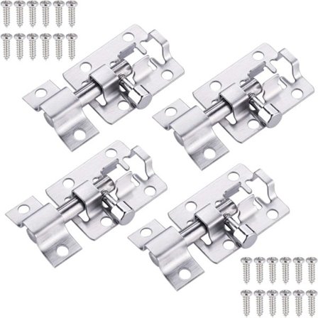 Sett med 4 låser 1,5 tommer skyvebolt dørlås, ikke-deformerbar